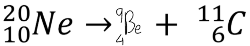 <p><span style="background-color: transparent;">Nuclear fission is the splitting apart of large nuclei into smaller nuclei. The total number of neutrons and protons has to be the same as the start of the equation.&nbsp;</span></p>