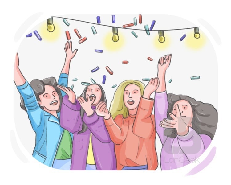 <p>celebrate(v)</p>
