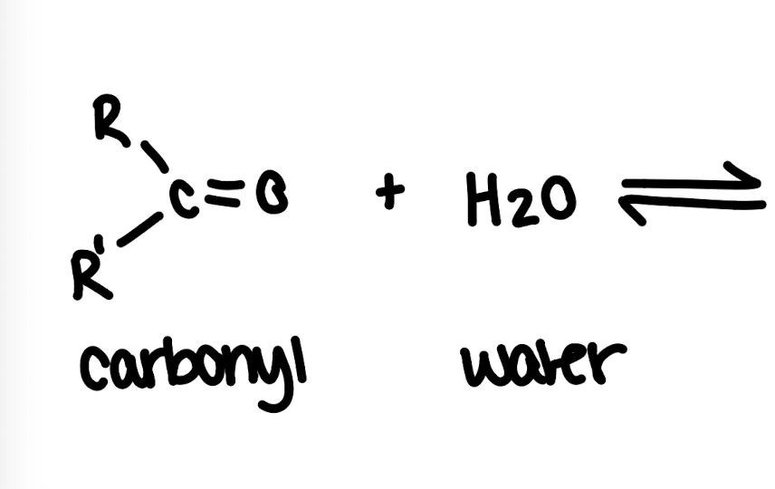 <p>Carbonyl + H20</p>