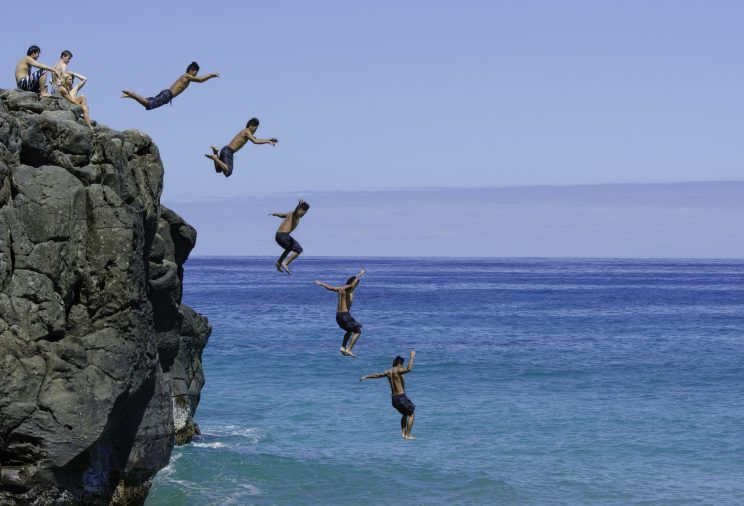 <p><strong>to dive, fall, or thrust suddenly downward or forward.</strong></p>