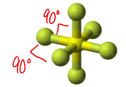 <p>Octahedral &amp; 90</p><p></p><p>-symmetrical</p>