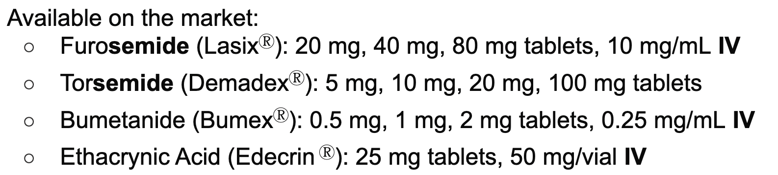 <p>loop diuretics</p>