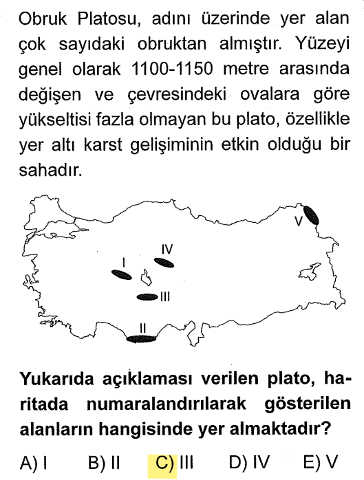 <p>Tuz Gölü'nün hemen güneyinde yer alan ve karstik (obrukların çok olduğu) yer <strong>III numaralı</strong> alandır.</p>