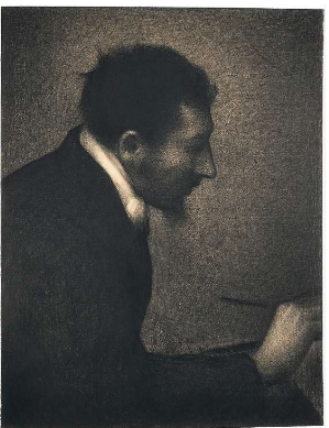 <p>George Seurat, Portrait d’Edmond Aman-Jean, 1882-83, MET</p>
