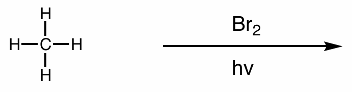 <p>perform the 3-step mechanism of the halogenation of alkanes </p>
