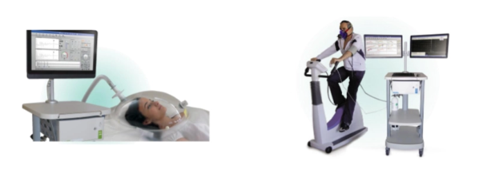 <ul><li><p>Volume of expired air</p></li><li><p>Oxygen analyzer</p></li><li><p>Carbon dioxide analyzer</p></li></ul><p>Pros and cons</p><ul><li><p>Pros</p><ul><li><p>Ease of operation</p></li><li><p>Speed of data analysis</p></li></ul></li><li><p>Cons</p><ul><li><p>High costs of equipment</p></li><li><p>Delays from system breakdowns: data still reflect the accuracy of the measuring device</p></li><li><p>Careful and frequent calibrations are required</p></li></ul></li></ul><p></p>