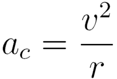 <p>v = Velocity [m/s]</p><p>r = Radius [m]</p>