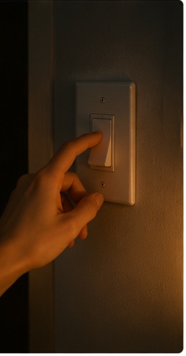 <p>apago la luz</p>