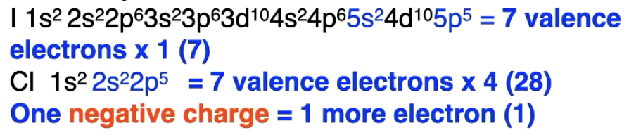 <p>36 valence e-</p>