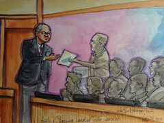 <p>the decision a jury makes in a trial; the decision said by the jury</p>