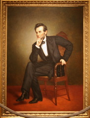 <p>The 16th President of the United States and President of the Union during the Civil War.</p><p>He was assassinated by well-known stage actor John Wilkes Booth on April 14, 1865, while attending the play Our American Cousin at Ford's Theatre in Washington, D.C.</p>