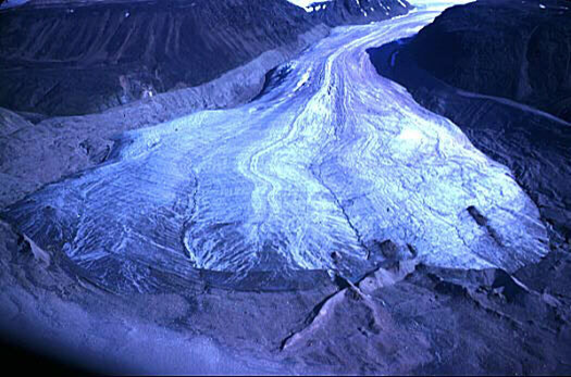 <p><span>- Slow moving ice flow; picks up all grain sizes</span></p><p style="text-align: left;"><span>- Pick up sediments, “scours” the terrain as the glacier moves over</span></p><p style="text-align: left;"><span>- Alpine (mountain) vs. continental glaciers</span></p>