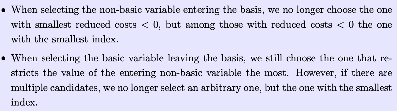 <p><span>With Bland’s Rule → (R)SA cannot cycle</span></p>