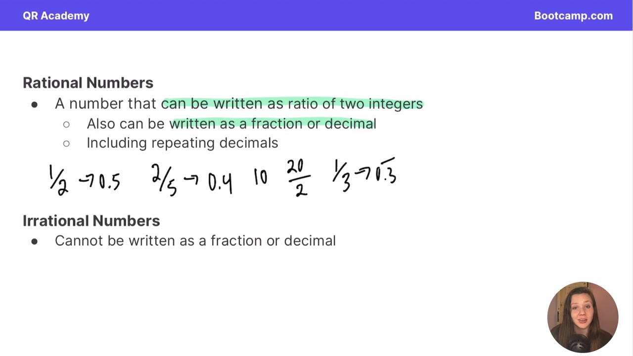 <p>a number that can be writen as a ratio/fraction of two integers </p>