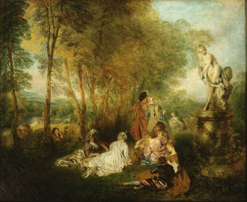 <p><span>Antoine Watteau: </span><em>Szerelmi ünnepély, </em></p>