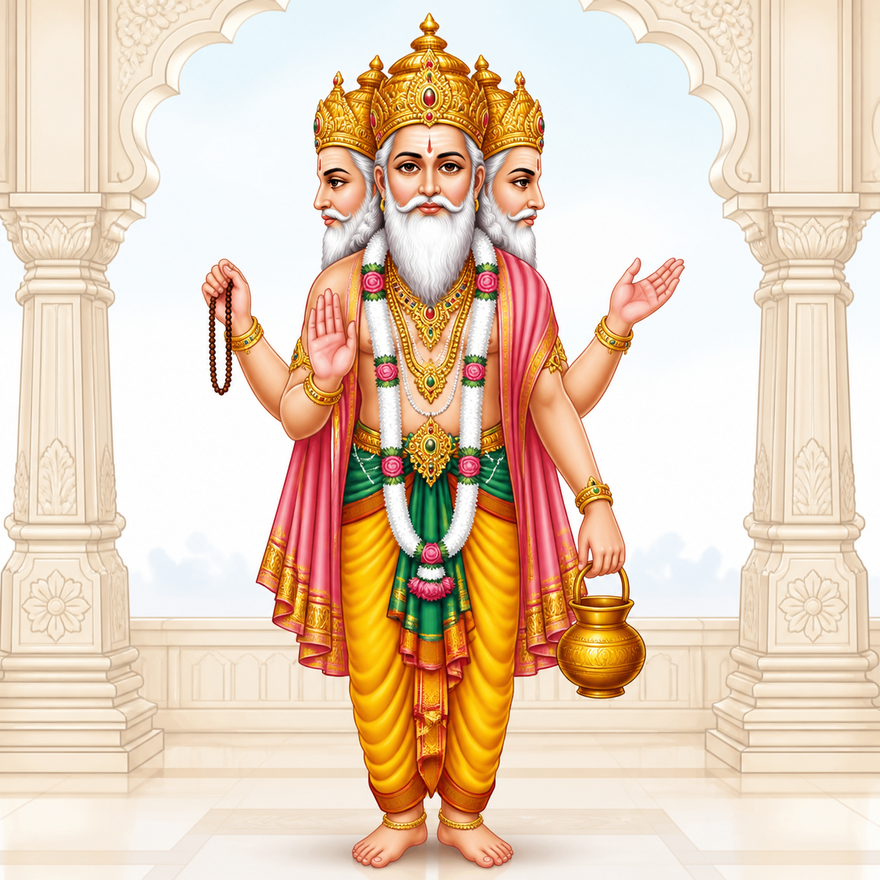 <p>With 4 heads and 4 arms</p>