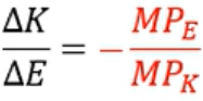 <p>> How much capital is needed to replace each unit of labour without a decrease in production</p><p>> The ratio is called the marginal rate of technical substitution (diminishing between E and K)</p>