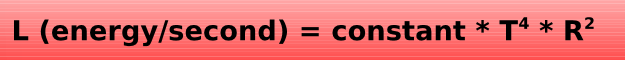 <p>the total energy output per second of an object is given by equation in pic</p>