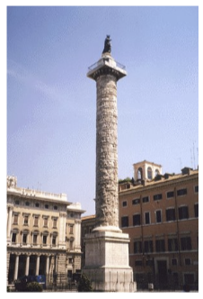 <p>Located in Campus Martius</p><p>Frieze theme is story of MA’s wars north of Danube River</p><p>Carving is bolder</p><p>Content of scenes simplified (fewer figures)</p><p>Action is almost continuous</p><p>Conflicts more violent</p><p></p>