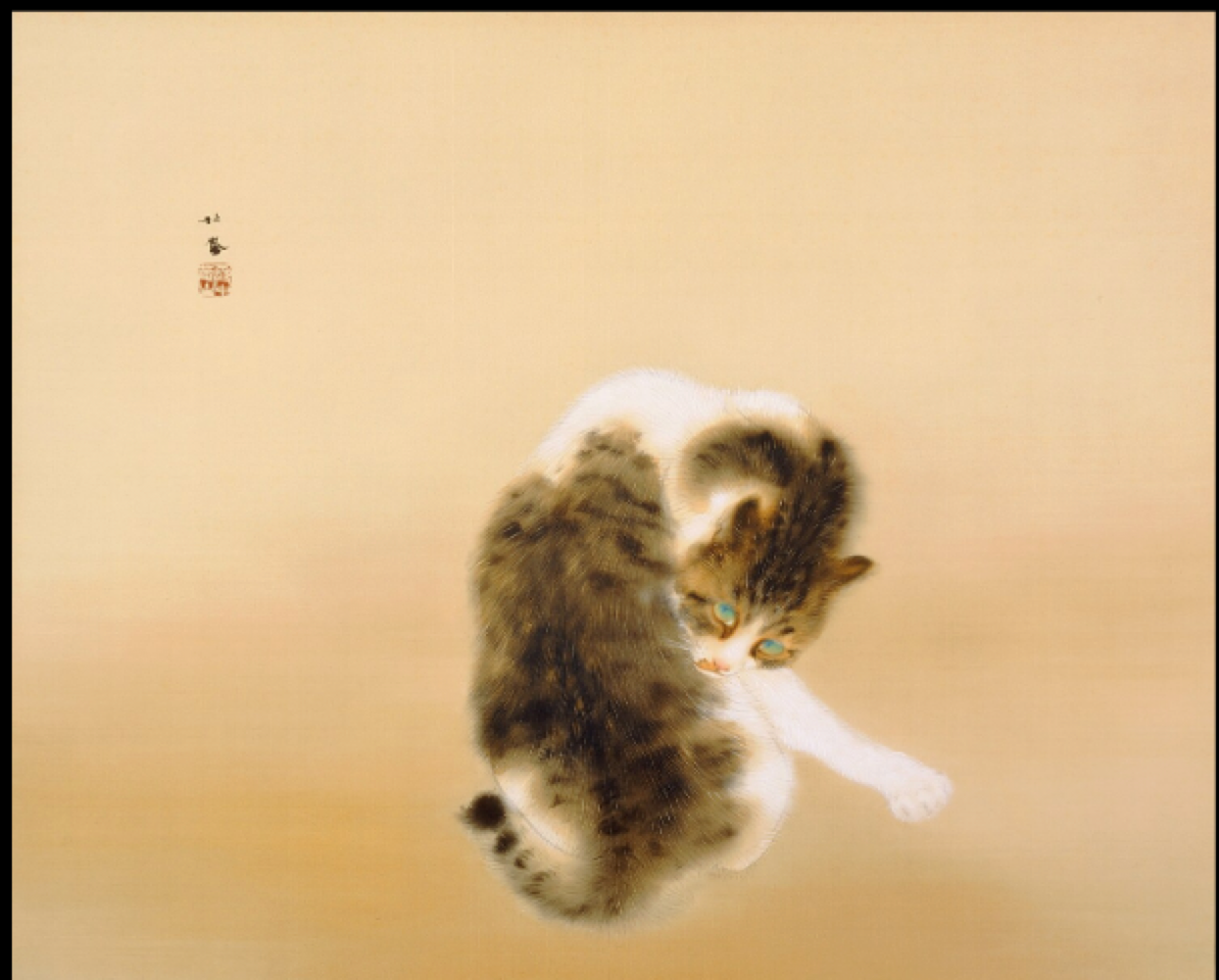 <p>Describe the overall composition of the Tabby cat and its significance </p>