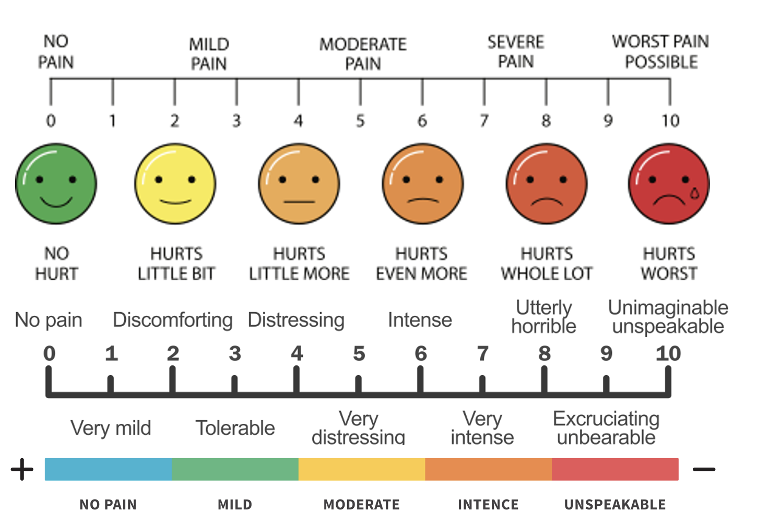 <p><span>tool to assess pain intensity</span></p><p><span>VAS uses a scale from 0 (no pain) to 10 (worst pain imaginable) and can be used to assess pain over the previous 24 hours or over a longer time-period, such as the previous 7 days</span></p>
