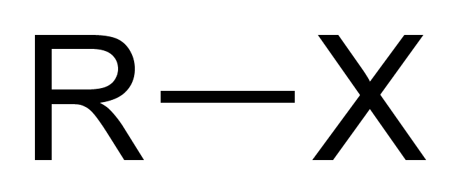 <p>derived from an alkane where one or more hydrogen atoms are replaced by a halogen atom</p>