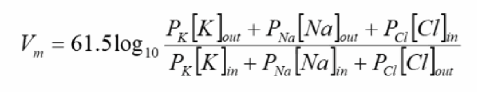 <p>Real membranes are permeable to multiple ions at once, so the actual, measurable membrane potential depends on all of them together. The GHK equation needs the internal &amp; external concentration of each ion AND the relative membrane permeability of each ion.</p>