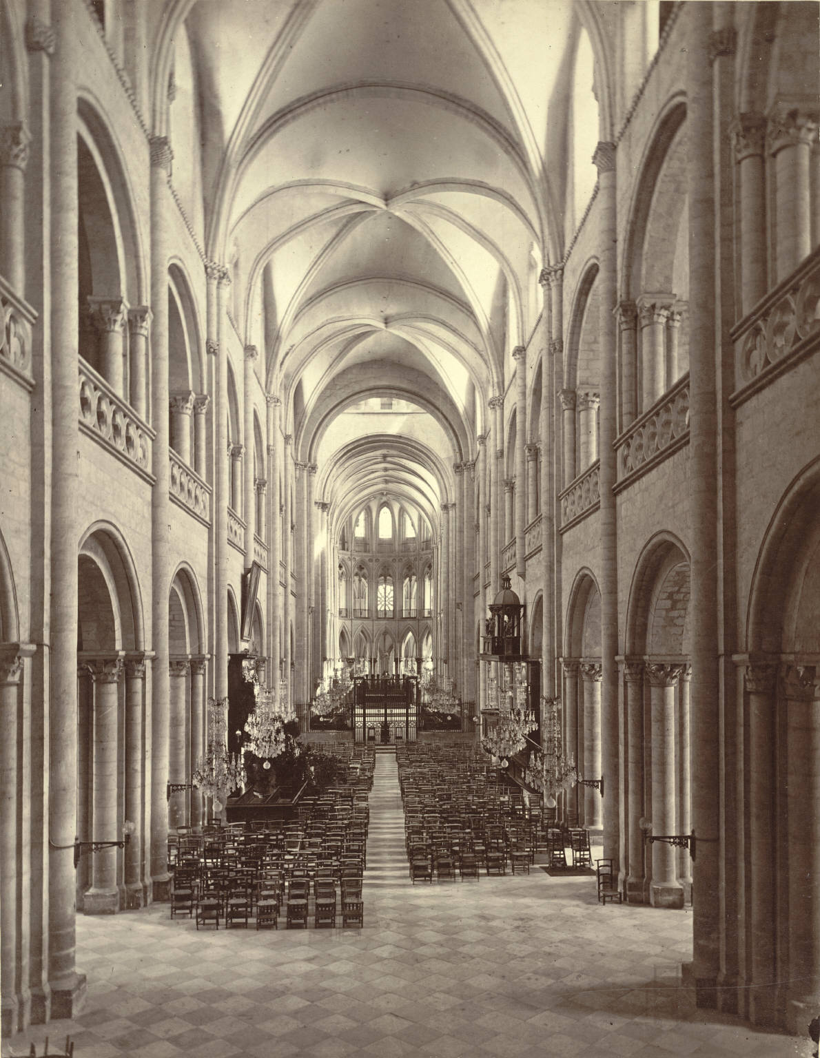 <p>___ is reinforced by buttresses, piers/compound piers, and 6 partite ___ ceiling.</p>
