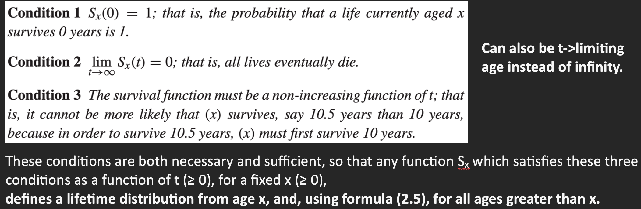 <p>limiting age = ω</p>