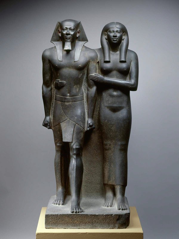 <p>king Menkaure and queen khamerernebty</p>