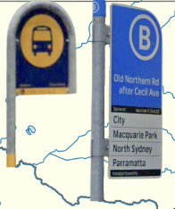 <p>Blue bus stop</p>