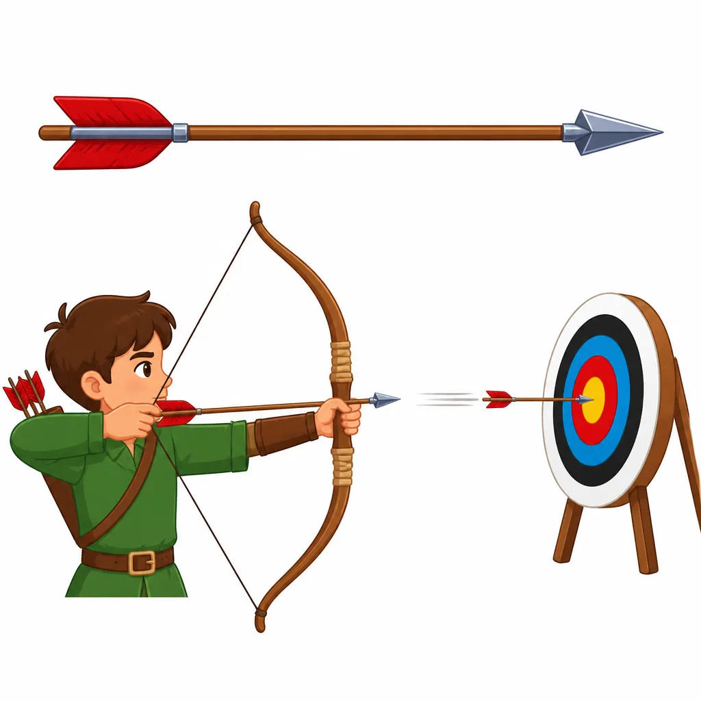 <p><span style="color: green;"><mark data-color="green" style="background-color: green; color: inherit;">arrow</mark></span></p><p><span><em>They fired </em><strong><em>arrows</em></strong><em> at the target.</em></span></p>