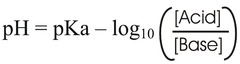 <p>It quantifies the relationship between pKa of an ionizable group and the pH of the solution.</p>