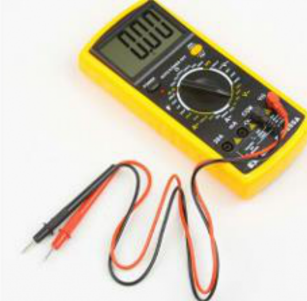 <p>A multi-meter measures electrical properties such as AC or DC voltage, current, and resistance.</p>