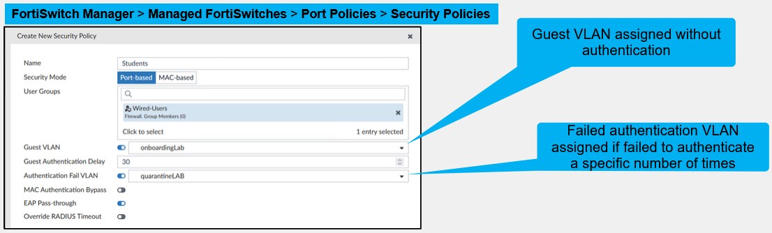 <p>A VLAN used for non-802.1X devices or those that fail to authenticate before the 802.1X process times out.</p>
