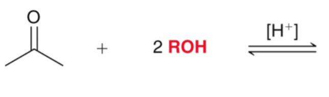 <p>ketone/aldehyde + 2 eq. alcohol</p>