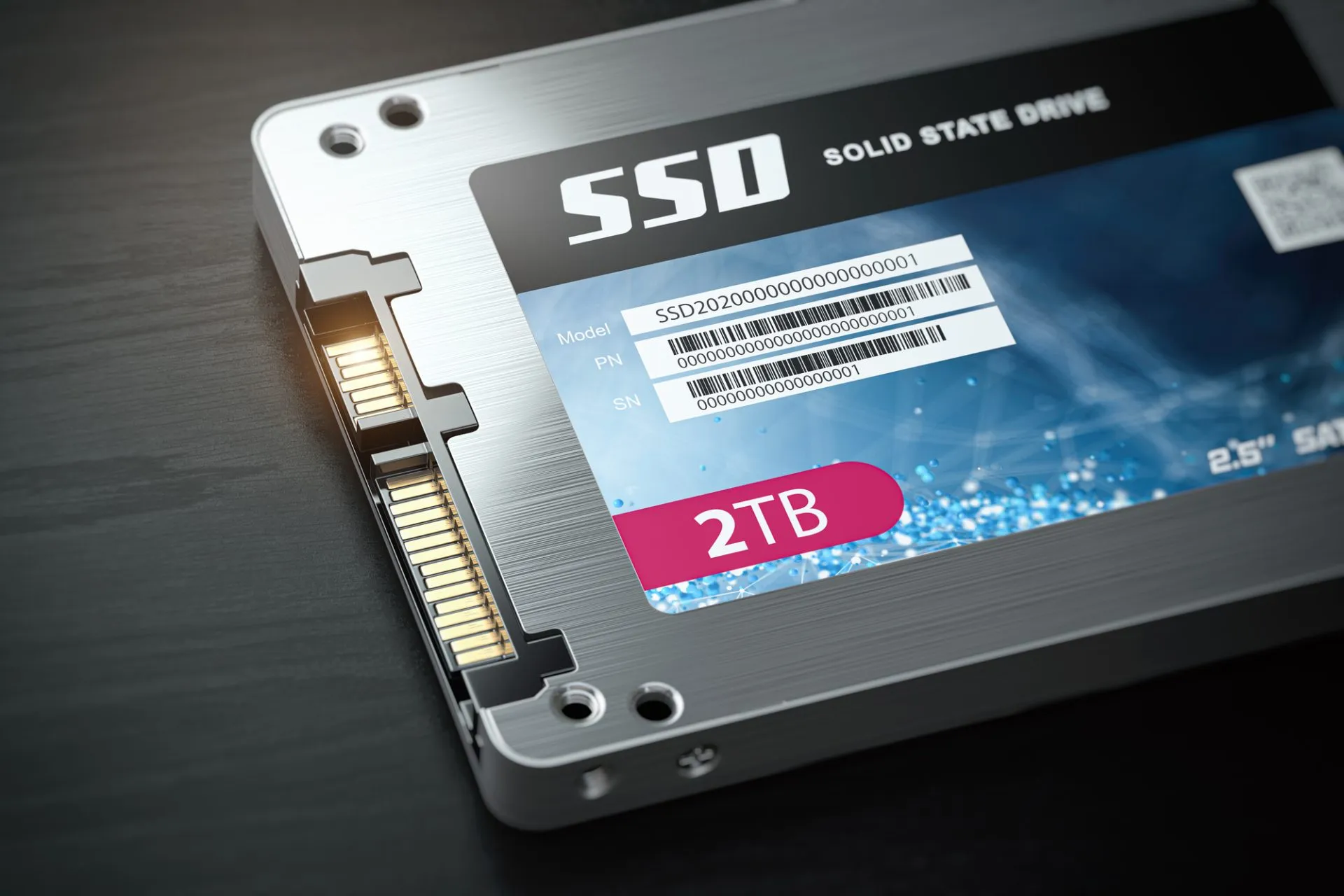 <p>A storage device that uses integrated circuit assemblies as memory to store data persistently, often preferred over HDDs for industrial use due to no moving parts</p>