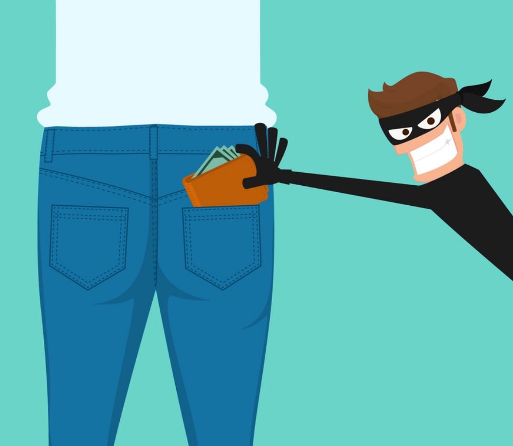 <p>steal money</p>