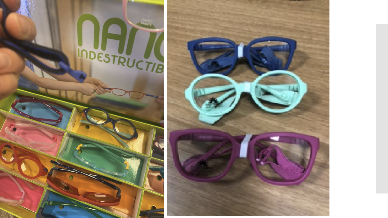 <p>Use hinge-free, durable frames (e.g., Nano "Indestructible," Dilli Dalli, ZooBug). These frames often include a retaining strap and reduce the risk of injury because young children frequently chew on and pull off their glasses.</p>