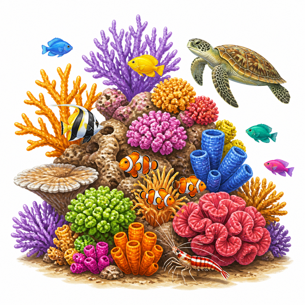 <p>Structures in the neritic zone that are home to many different ocean organisms.</p>