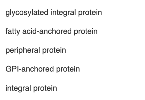 <p><span>Which of the following types of protein would be most easily removed from a membrane by changing pH or ionic strength?</span></p>