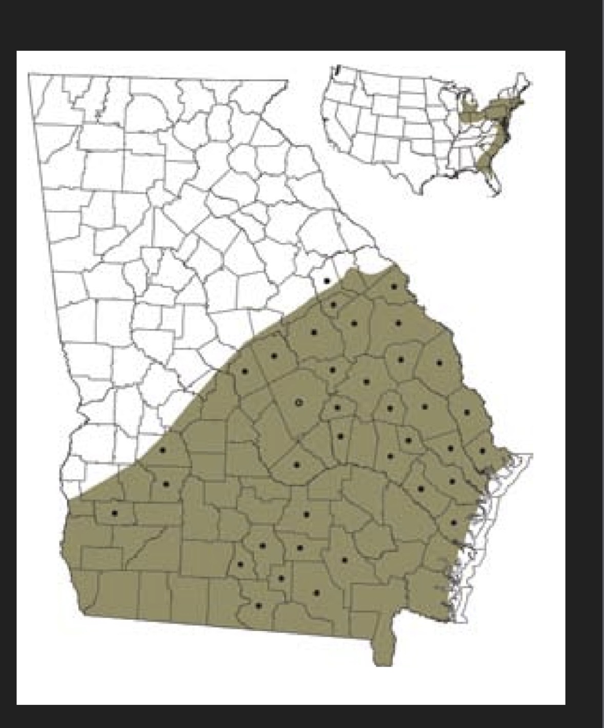 <p>Confined to coastal plains</p><p>Prefer slow moving water with structure and aquatic veg </p>