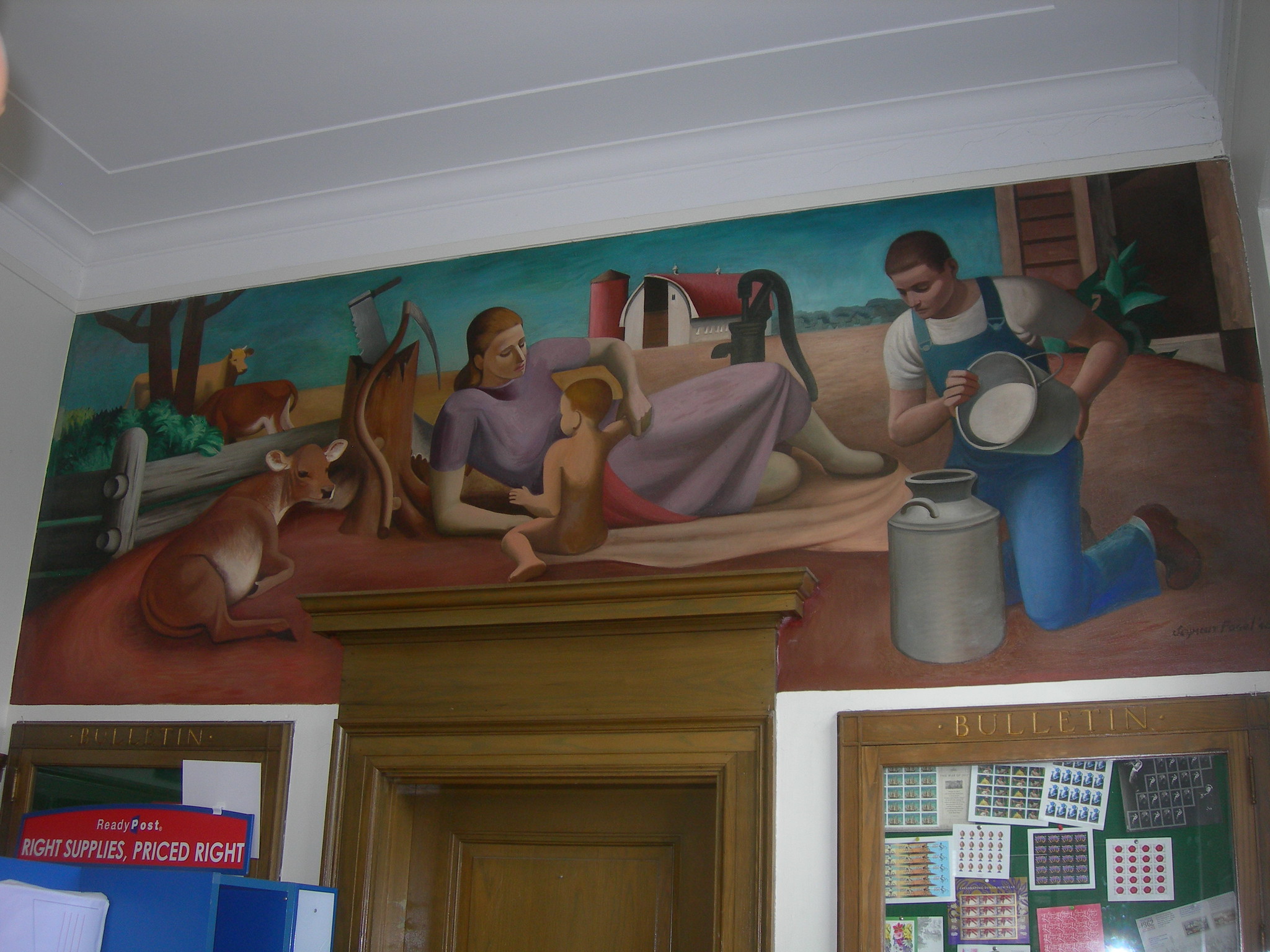 <p>The mural was commissioned by the Treasury Section of Fine Arts, a New Deal program intended to bring high-quality art to the public during the Great Depression.</p>