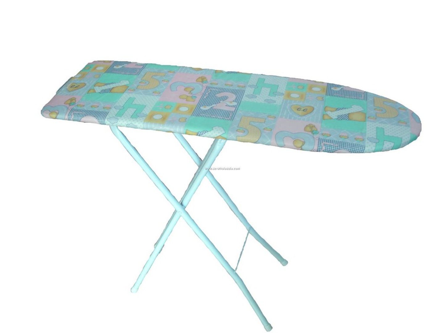 <p>A long, narrow, cloth-covered table used as a surface for ironing clothes.</p><p>Example: Set up the ironing board because I need to iron my shirt for the presentation.</p>
