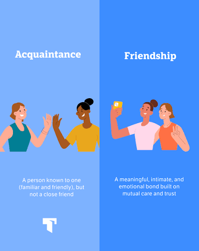 <p>acquaintance </p>