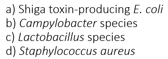 <p>Which of the following organisms cause foodborne intoxication?</p>