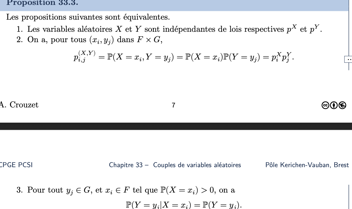 <p>Savoir utiliser ou justifier des indépendances de variables aléatoires</p>