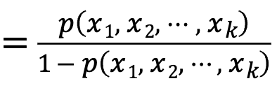 <p>The probability of success over the probability of failure</p>