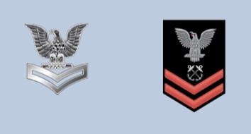 <p>One eagle above two chevrons</p>