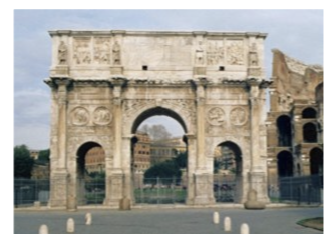 <p>Dedicated in 315 on 10th anniversary of Constantine’s reign</p><p>Took pieces from earlier monuments</p><ul><li><p>Trajanic frieze</p></li><li><p>Hadrianic roundels</p></li><li><p>Panel-reliefs of Marcus Aurelius</p></li></ul><p></p><p></p>